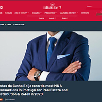 Antas da Cunha Ecija records most M&A transactions in Portugal for Real Estate and Distribution & Retail in 2020